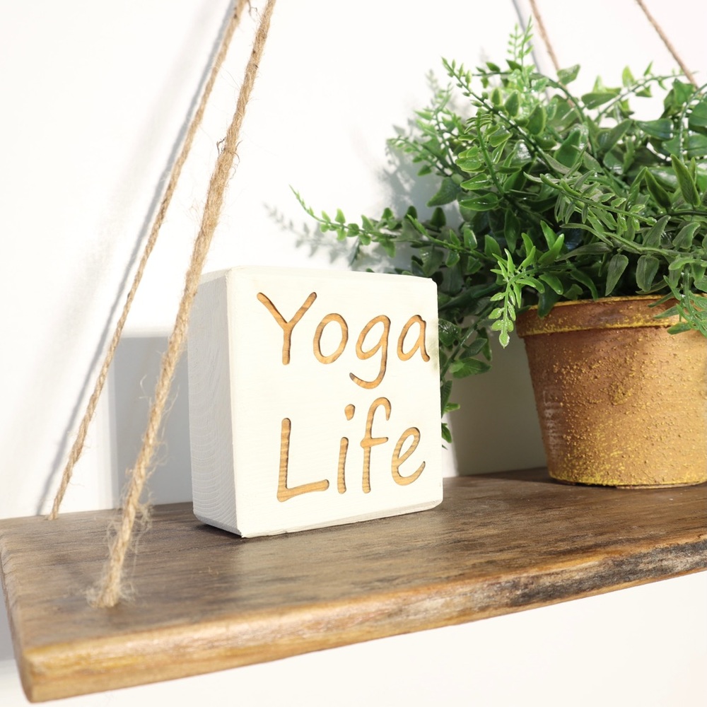 Yoga Life Laser Engraved Wooden Sign - Picture 2 of 3